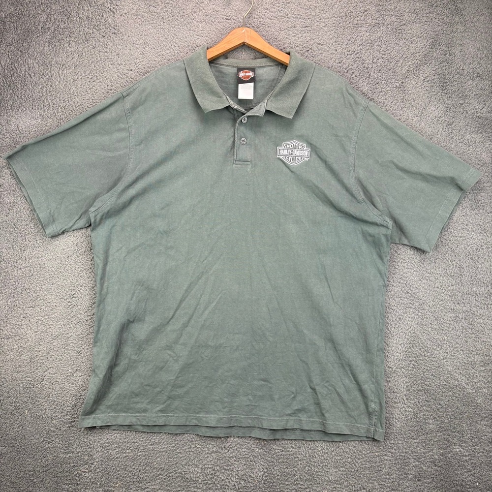Harley-Davidson Mens 2XL Polo Shirt Baton Rouge Louisiana Logo Short Sleeve